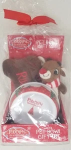 RUDOLPH THE RED NOSED REINDEER PET BOWL GIFT SET BRAND NEW - Picture 1 of 2