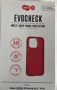 Tech21 EvoCheck Silicone Case for iPhone 13 Pro 6.1" 2021, Red Soft Cover - Picture 1 of 3