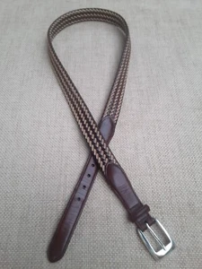 Cinturón informal de cuero trenzado beige/marrón Brighton talla 42 para hombre - Imagen 1 de 8