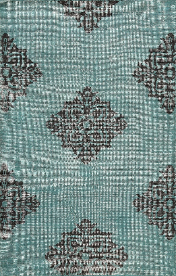 Abstract Transitional Oushak Oriental Area Rug Handmade Teal Green Carpet 4x6 ft - Image 1 of 4