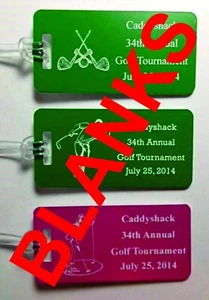 Set of 12 Plastic BLANK Golf Tournament Bag Tags 13 Colors  - Foto 1 di 2