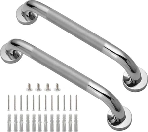 Shower Grab Bar, 2 Pack 12 Inch Bathroom Grab Bar, 304 Stainless Steel 1.25" Dia - Picture 1 of 12