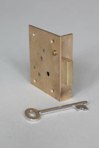 English Brass Pin Keyed Banker's Desk Drawer LOCK 2 13/16" x 2 1/4" [CCL44] Cover