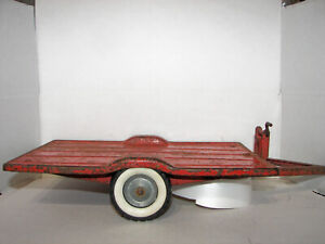 Vintage Tru-Scale Flatbed Tow Tilt Trailer-12 1/4 TOTAL With  5 3/4 " x 9 " BED