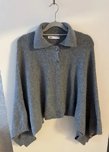 Zara Wollmischung Strick Poncho Cape Größe S - Bild 1 von 7