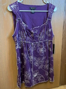 Blusa BCBGMaxazria púrpura sin mangas para mujer talla XL NUEVA CON ETIQUETAS - Imagen 1 de 4