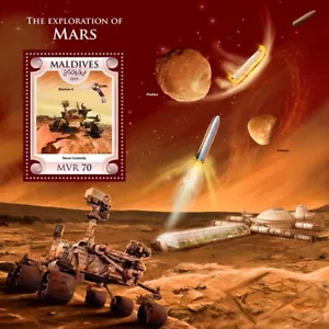 Space Exploration of Mars Rover Curiosity Mariner 4 MNH Stamps 2018 Maldives S/S - Picture 1 of 1