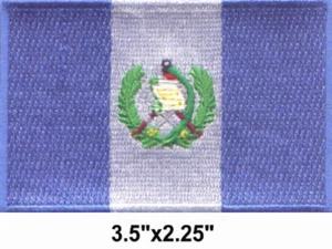 Parches Bordados Bandera Guatemala 3.5"x2.25" Planchados - Imagen 1 de 1