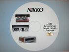 Nikko Audio Repair Service schematics and owners manuals on 1 dvd in pdf format 