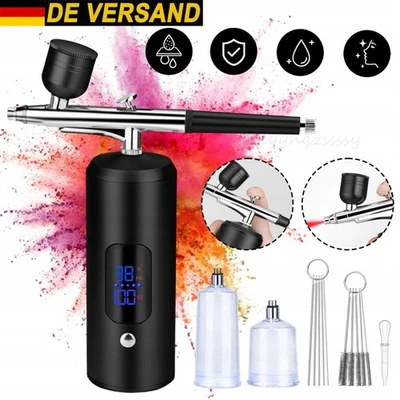 Airbrush Set Spritzpistole mit Kompressor Tragbares Kabellose Mini Air Brush DE - Bild 1 von 4