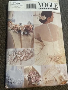 ~Uncut Sewing Pattern Vogue 7009 Bridal Accents Accessories Wedding - Picture 1 of 5