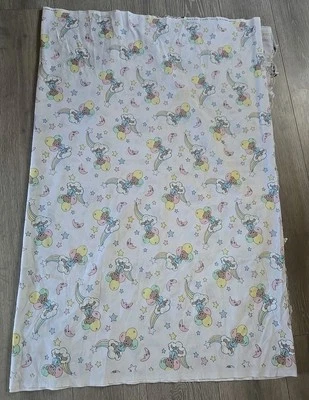 Vintage Precious Moments Spectrix Fabric Bears Clouds Rainbows Moon Stars 1 yard - Image 1 of 4