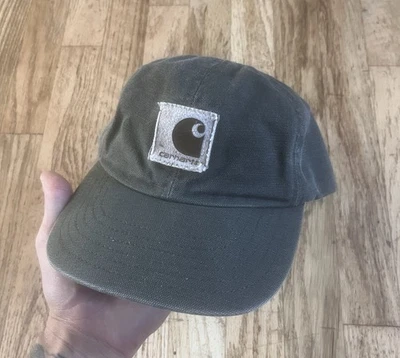 Sombrero Carhartt De Colección Para Hombres Snapback Lona Verde Hecho en EE. UU. Bajo Perfil Foto 1 de 4