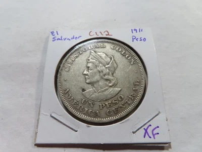 C112 El Salvador 1911 Peso Plata XF Foto 1 de 2