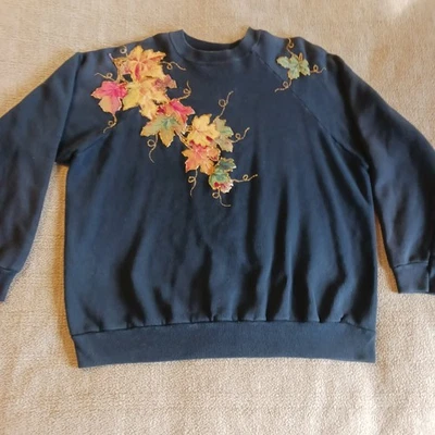 De colección Hanes Her Way Cuello Redondo Otoño Hojas Diseño Talla XL Foto 1 de 4