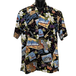 David Carey Originals Shirt Mens Medium Black New Orleans Mardi Gras Button-Up - Picture 1 of 8