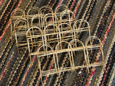 Vtg Lot White Painted Metal Distressed Scallop Garden Border Fence Edging Cover