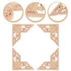  4 Pcs over Bed Decor Wood Carving Small Corner Flower Piece Applique