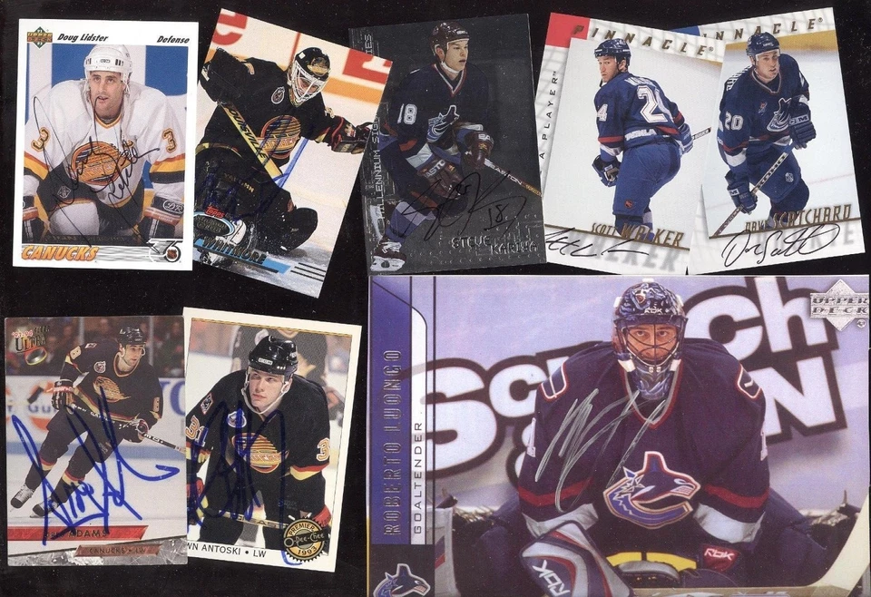 VANCOUVER CANUCKS JERSEY AUTOGRAPH NHL HOCKEY CARD SEE LIST - Image 1 of 1