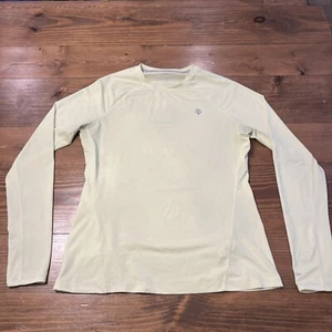 Coolibar Women's Devi Long Sleeve Fitness T-Shirt UPF 50+ Medium Yellow Stretch - Picture 1 of 9