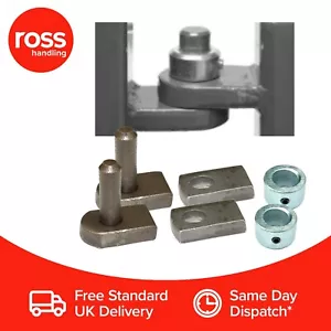 Weld On Gate Hinge Set - 12mm Pin & Hole With Security Collars - Welding Hinges - Picture 1 of 2