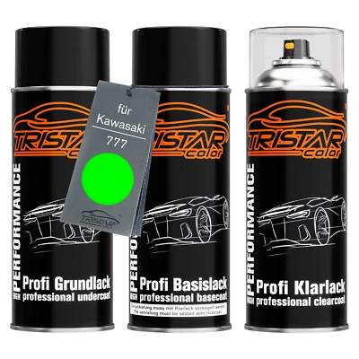 Motorradlack Spraydosen Set für Kawasaki 777 Verde Grund Basislack Klarlack - Bild 1 von 4