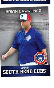 Brian Lawrence 2018 South Bend Cubs team set card Fort Collins, CO