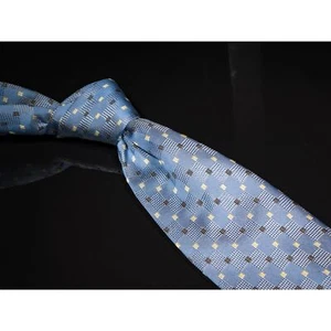 Corbata Versa Silk 100 % seda foulard siete pliegues azul claro amarillo China - Imagen 1 de 4