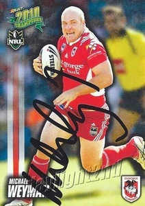 Signed 2010 ST GEORGE ILLAWARRA DRAGONS NRL Premiers Card MICHAEL WEYMAN - Picture 1 of 1