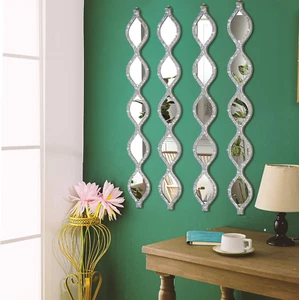Teardrop Mirror Wall Decor Decorative Mirror Rustic Crush Diamond Mirrors Wall D - Picture 1 of 7