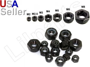 Tuercas de bloqueo hexagonales de acero al carbono negro zinc métricas M2 M2.5 M3 M4 M5 M6 M8 M10 - Imagen 1 de 1