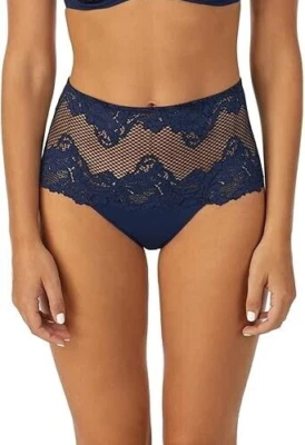 Tanga feminina Le Mystère renda allure cintura alta S noite azul cintura elástica - Imagem 1 de 4