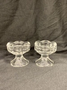 VINTAGE PAIR OF CLEAR CRYSTAL Salt Cellars - Picture 1 of 11