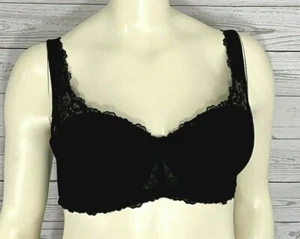 Ambrielle Women Bra Size 36DDD Natural Shaping Balconet Lined Padded Lace Black - Picture 1 of 7