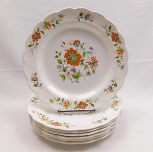 7 Mandalay Ridgway Ironstone Bright Floral Dinner Plates 9.75" - Picture 1 of 14