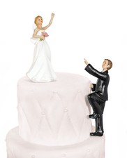 Topper Torta Sposi Climbing Matrimonio 14cm Coppia 2pz