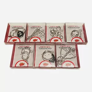 7pc Puzzle Brain Teaser Metal Wire Classic Disentanglement Puzzles IQ Game Gift - Picture 1 of 10