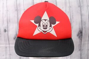 Walt Disney Productions Mickey Mouse Club Red/Black Trucker Snapback Cap Vintage
