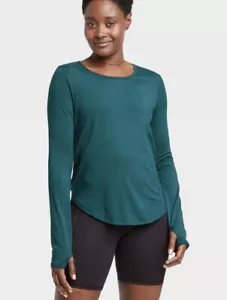 Nueva Camiseta Mujer All In Motion Verde Oscuro L/S Essential Active (XXL) T. - Imagen 1 de 4