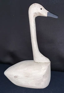 Vintage Hand Carved Swan, Goose Signed Paul Beauregard 11.5 Inches Tall - Picture 1 of 10