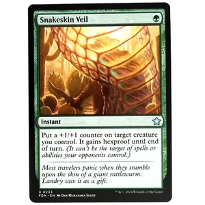 x1 Snakeskin Veil MTG FDN M/NM Uncommon Green Instant Foundations TCG CCG - Picture 1 of 3