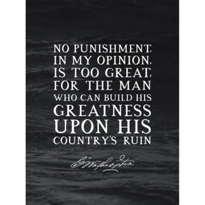 Schieferzitat George Washington Keine Strafe Kunstdruck Leinwand 30x40 cm - Bild 1 von 6