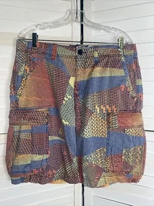 80s Vibe Griffith Mens Multi Color Cargo Shorts W/ Pockets Cotton Sz 33 - Picture 1 of 5