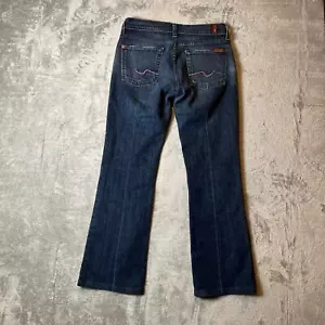 7 For All Mankind Size 27 X 28 Original Bootcut Denim Blue Jeans Women's - Picture 1 of 9