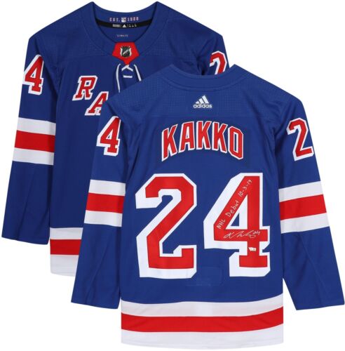 Kaapo Kakko NY Rangers Signed Blue Authentic Jersey & "NHL Debut 10/3/19" Insc