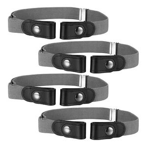 Buyless Fashion Kids Boys No Buckle Adjustable Belt Up to 30 In 4 Pack - Picture 1 of 147