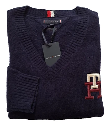 Tommy Hilfiger HE Pullover XXXL ca.58/60 Wolle 100% dicht V-neck blau UVP179,95€ - Bild 1 von 4