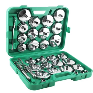 31PC Oil Filter Cap Wrench Cup Type Socket Removal Tool Set 1/2" Drive With Case - Picture 1 of 9
