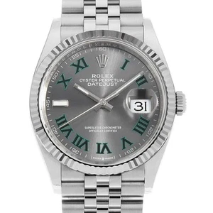 ROLEX DATEJUST 36 126234 Slate (Grey) Green Roman 5 Row Jubilee Bracelet Ran... - Picture 1 of 10