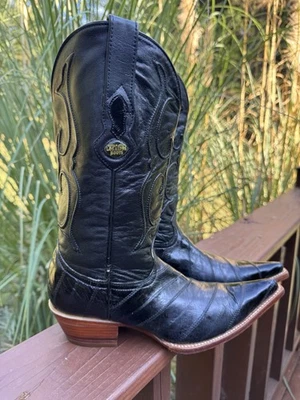 BOTA VAQUERA WESTERN ANGUILA GENUINA NEGRA MUJER ALTOS Talla 8.5 Foto 1 de 4